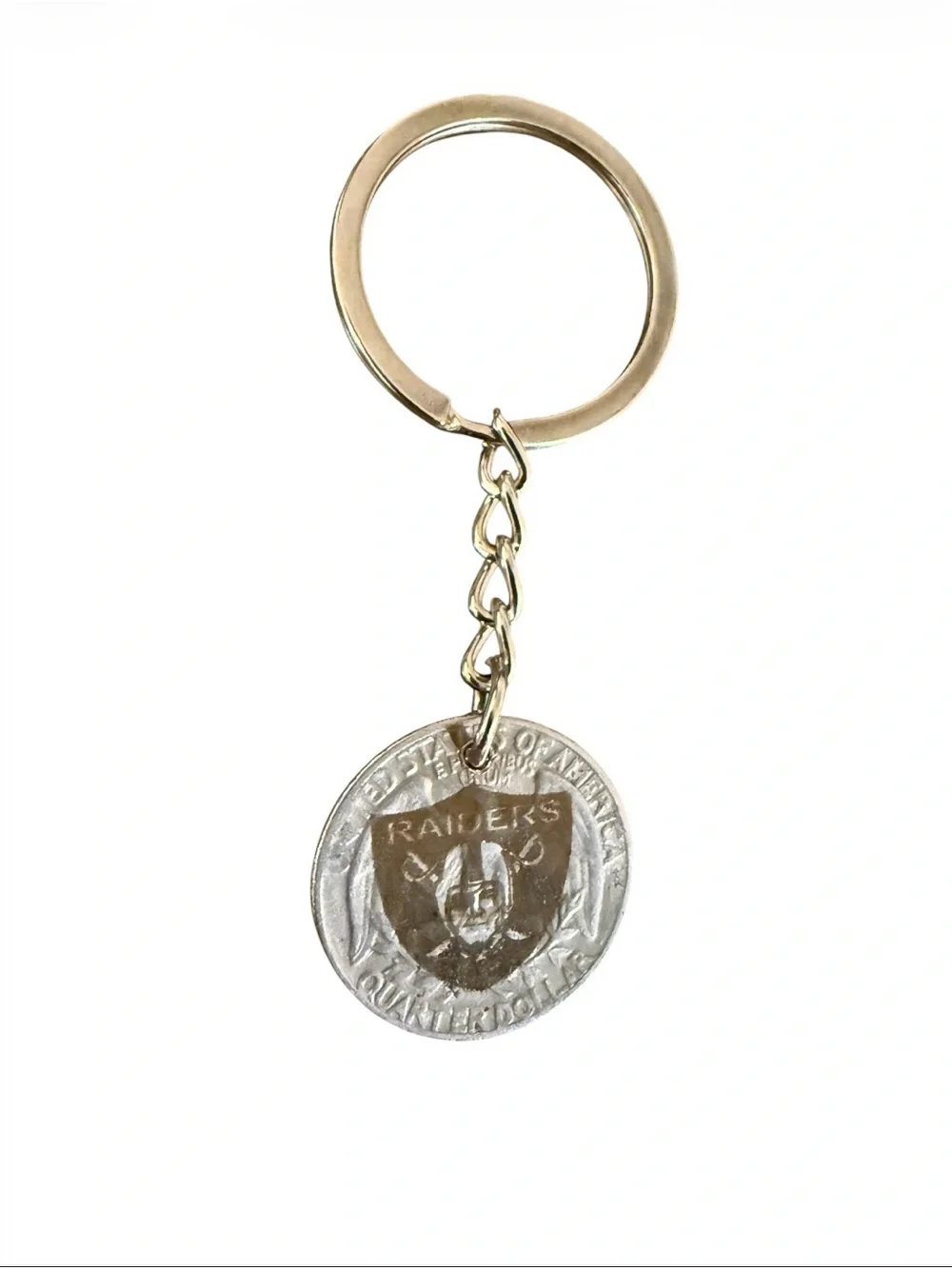 Las Vegas raiders quarter keychain
